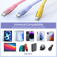 thumbnail image 4 of Bkayp USB C Cable [ 3 Pack 10ft ] Type-C Charger Cord 3A Super Fast Charging Compatible with iPhone 17/16/15, Samsung Galaxy, Multi-Color, 4 of 8