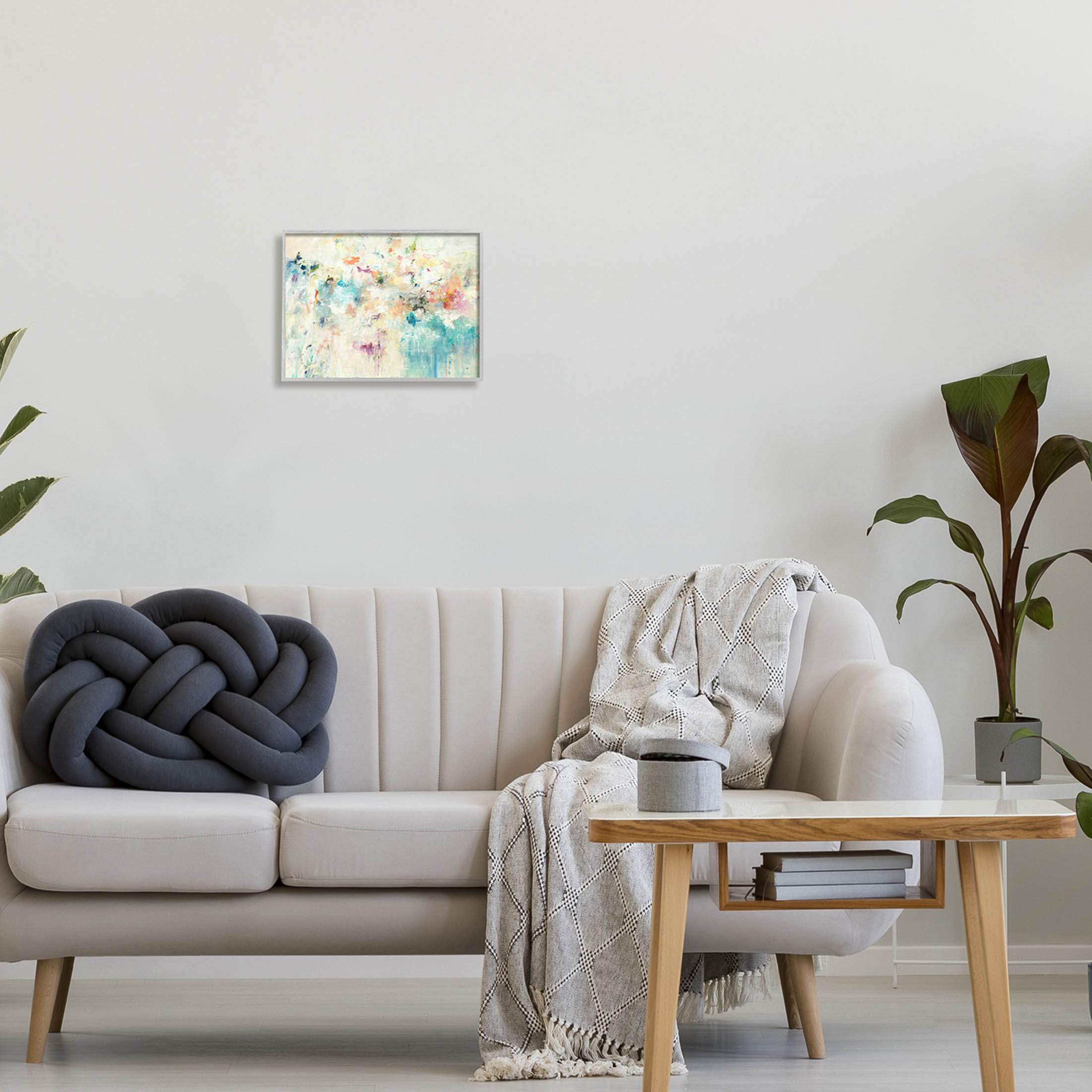 Stupell Industries Contemporary Abstract Composition Painting Gray Framed Art Print Wall Art, Design by Lisa Ridgers