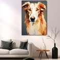 thumbnail image 5 of Thuan Borzoi Art Funny Dog Canvas Wall Art Watercolor Animal Cute Puppy Painting Canvas Prints for Farmhouse Kitchen Bedroom Bathroom Decor Framed and Ready to Hang, 5 of 6