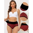 thumbnail image 3 of DARING DIVA Women's Tummy Control Color-Block Brief Panties XXL Burgundy, 3 of 6