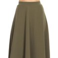 thumbnail image 5 of Women Solid Polyester A-Line Flared Midi Skirt with Elastic Waistband, Size Range S to 3XL, Plain Elegant Casual Bottoms Suitable for Daily Wearing and Conventional Office Working Scenarios, 5 of 10