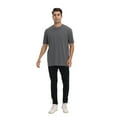 thumbnail image 5 of Zfeel Short Sleeve Crewneck T-Shirt, Men's 100% Cotton Super-Soft Blank Tee, Deep Heather, 4XL, 5 of 6