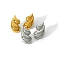 thumbnail image 6 of 18K Karat Gold Plated Earrings for Women Double Drop Stainless Steel Earrings Jewelry for Her Birthday Gift, 6 of 6