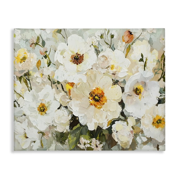 Stupell Industries Porcelain Flowers Bundle Abstract Painting Wrapped Canvas Canvas Art Print Wall Art, 20 x 16