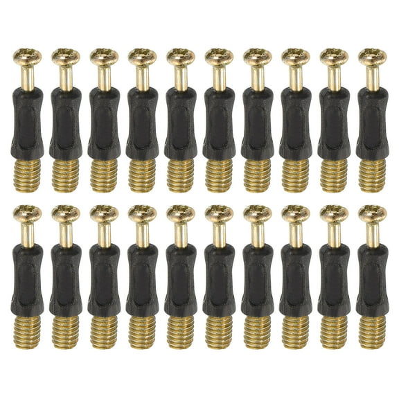 Uxcell 30Pcs 32mm Furniture Connecting Fittings, Thread Bolts Dowels Screws, Black