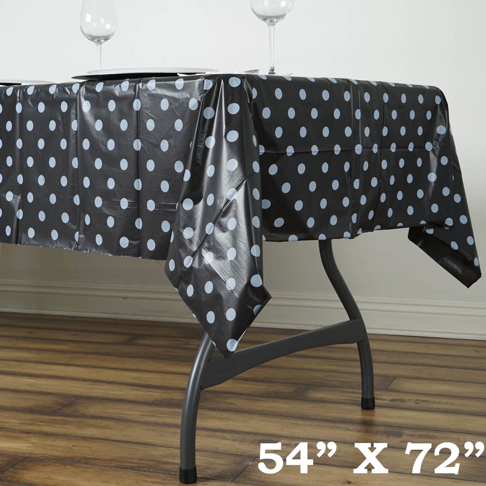 Efavormart 10 Pcs Perky Polka Dots Rectangle Disposable Plastic Table