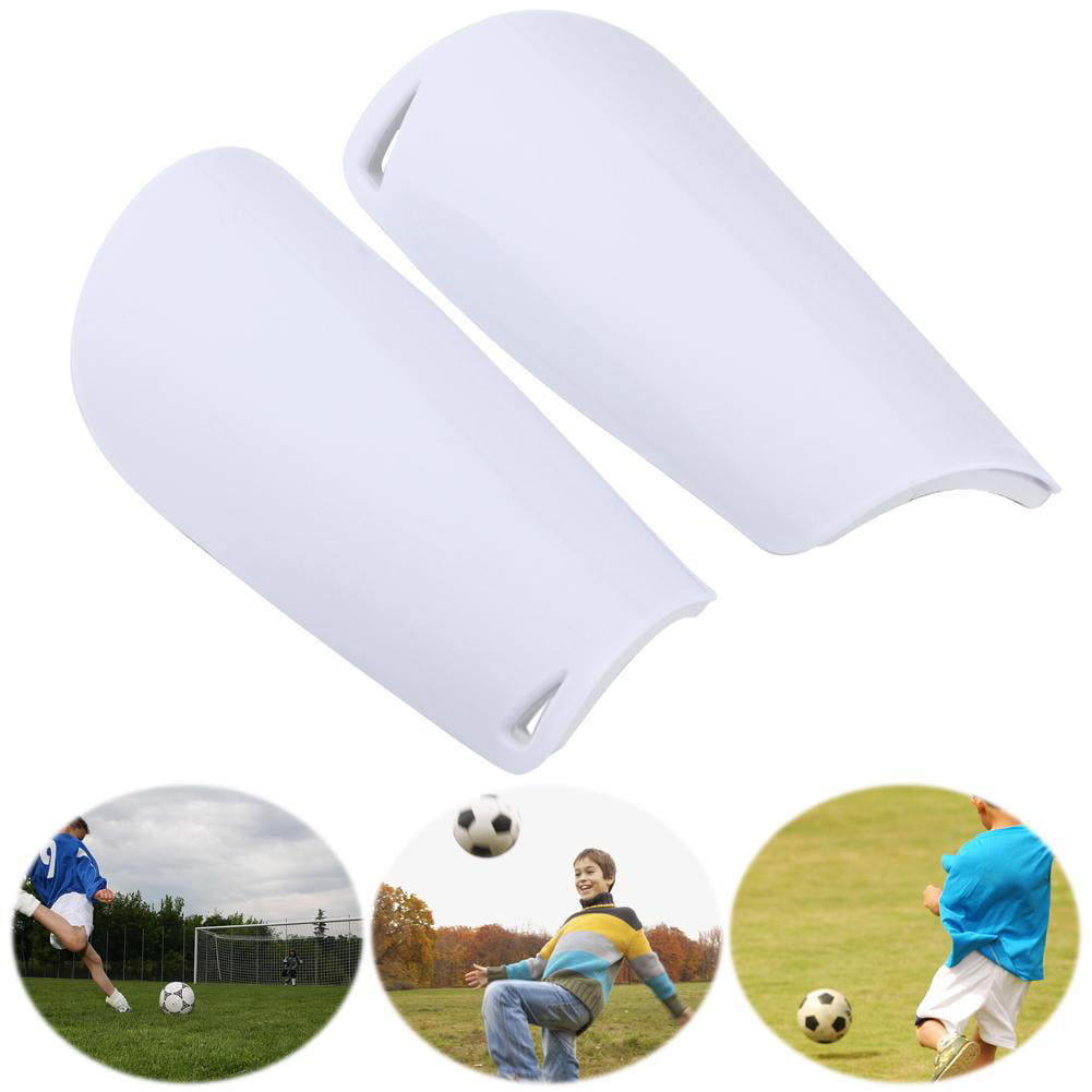 White 2pcs Kids Football Soccer Shin Guards Leg Supports Protector Pads 