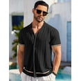 thumbnail image 3 of COOFANDY Mens Shirts Button Up Short Sleeve Button Down Shirt Casual Button Down Shirt, 3 of 6