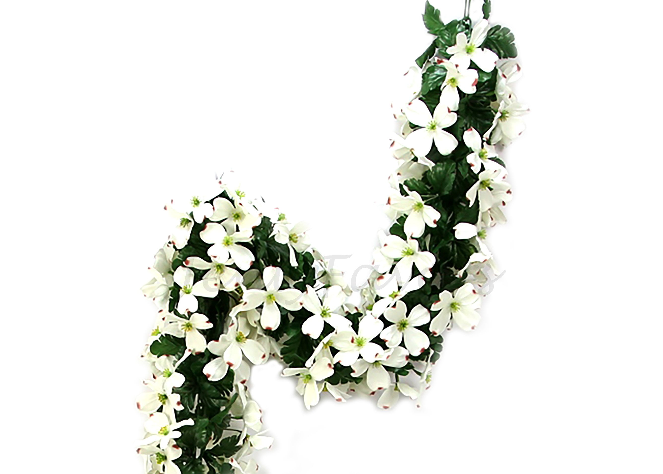 Artificial Dogwood Garland 6 feet White