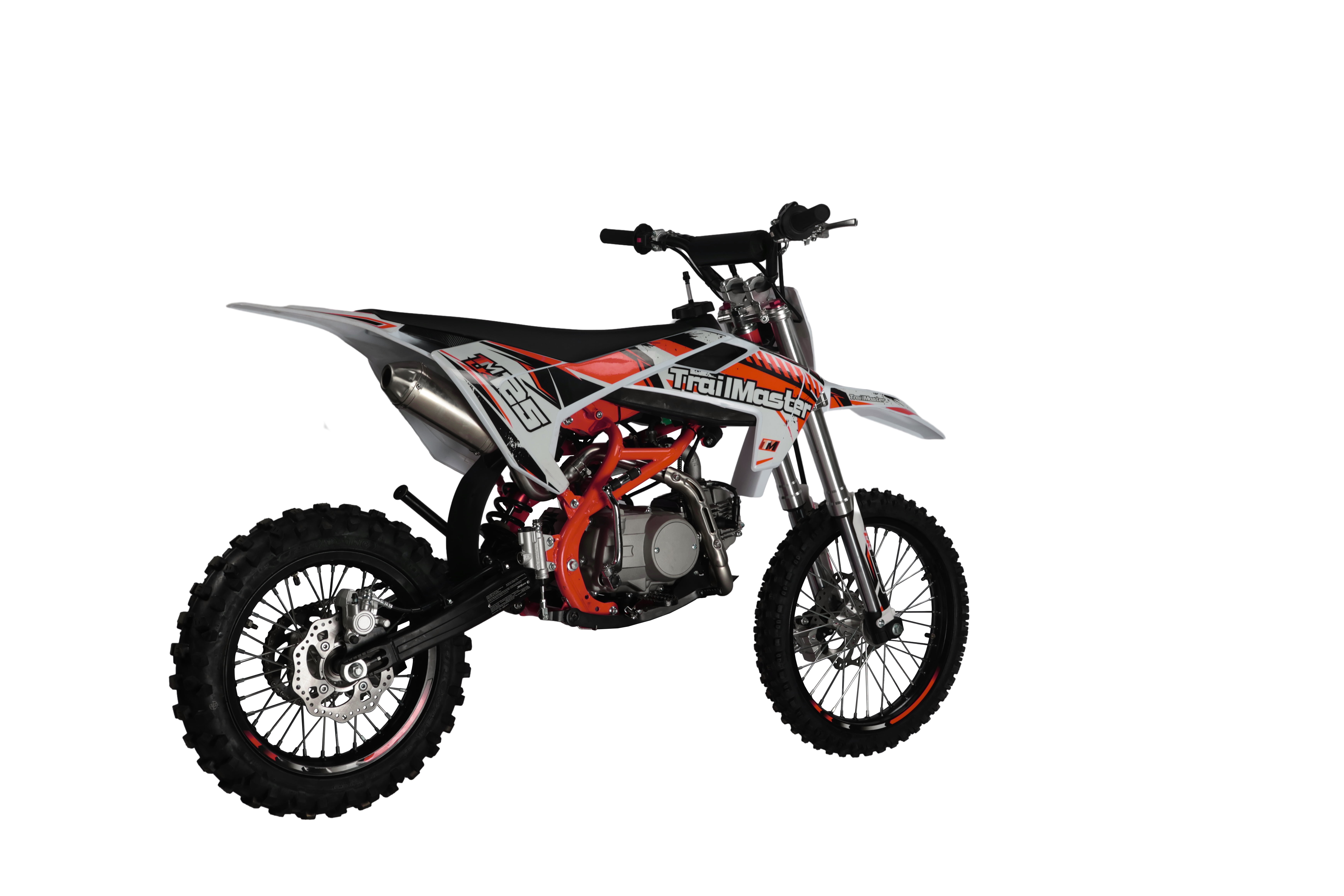 TrailMaster LK125 123cc Dirt Bike, Max Speed 45 mph, Ages 16+, 32.9" Seat Height, 17"/14" Tires, Electric & Kick Start, Inverted Forks (Red)