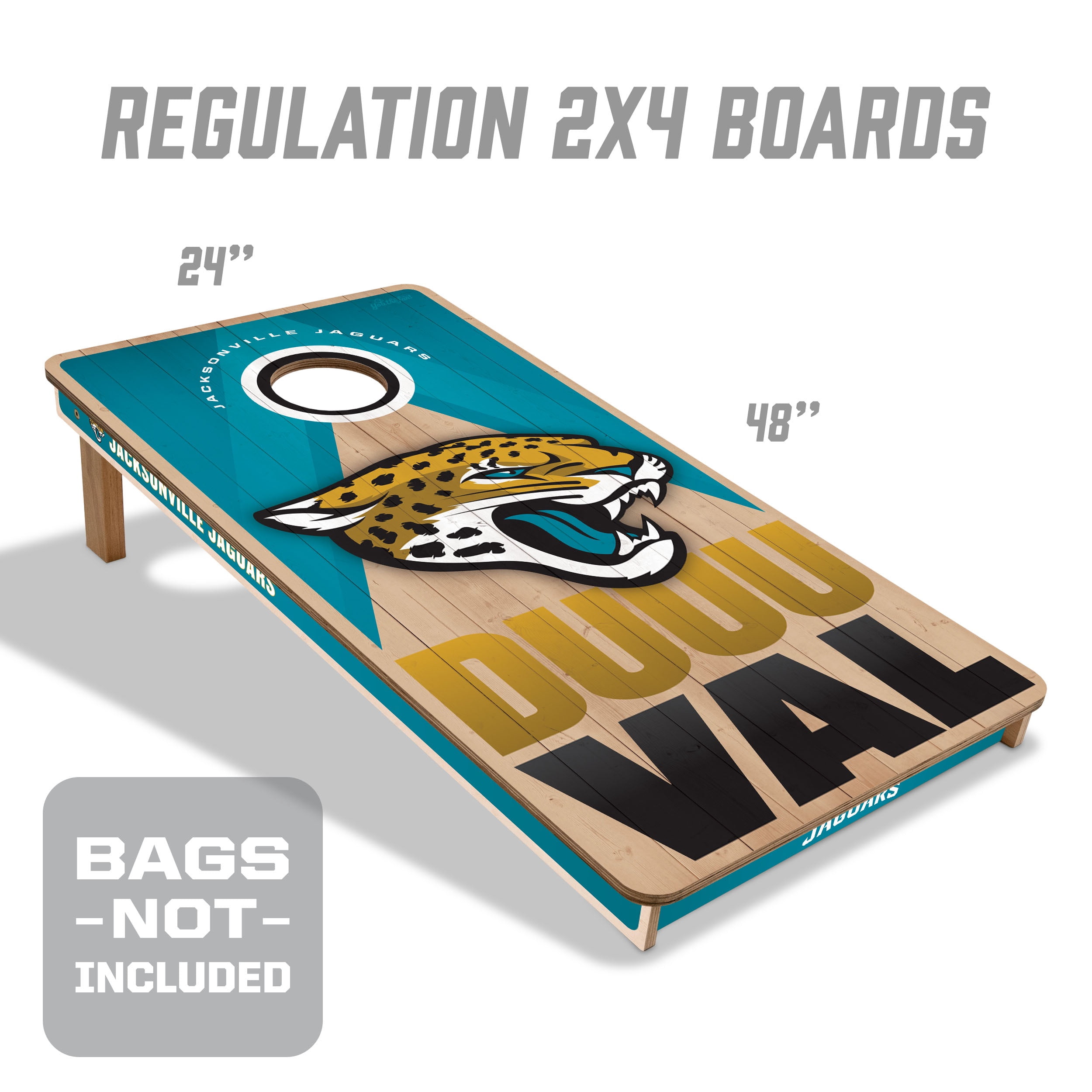 YouTheFan NFL Jacksonville Jaguars 2x4 Slogan Series Cornhole NO BAGS