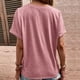 thumbnail image 4 of Botón de manga corta Top V cuello gota hombro suelta casual suave mujeres botón verano camiseta, 4 of 6
