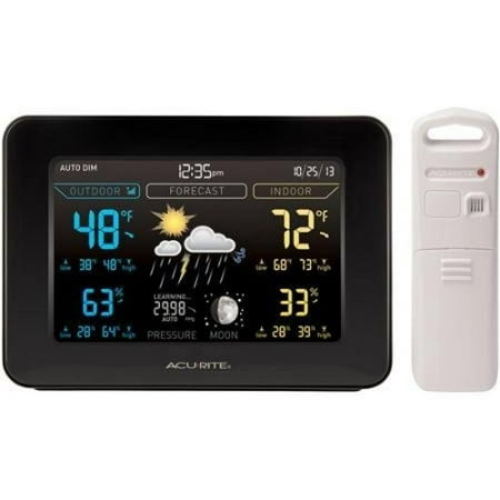 AcuRite Color Weather Station with Forecast/Temperature/Humidity/Moon Phase/Intelli-Time Clock (Model (Best Place To Put A Weather Station)