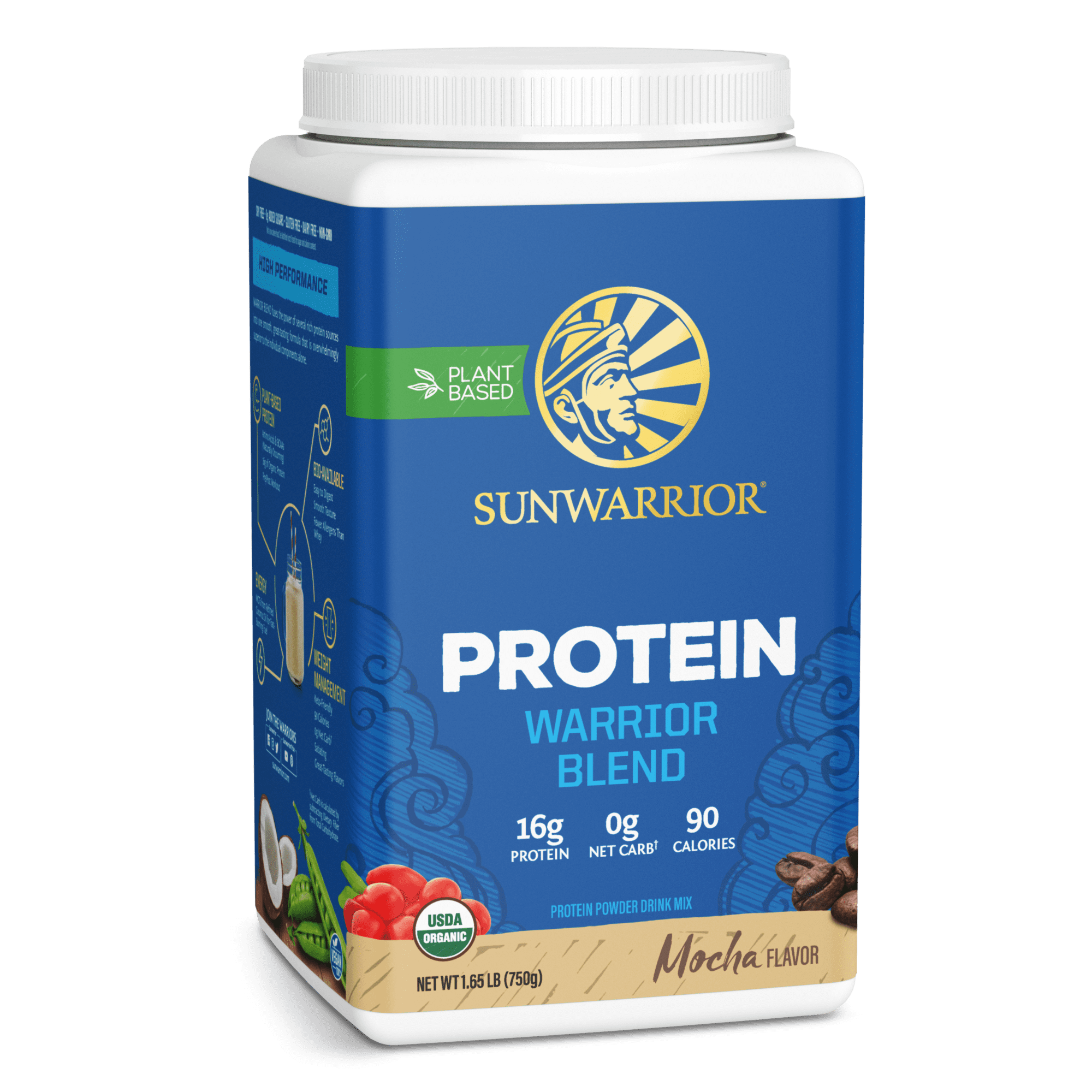 Sunwarrior Warrior Blend Plant-Based Protein, Mocha, 30 serving