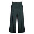 thumbnail image 4 of Tqcoqu Women's Pinstripe Wide Leg Suit Pants,Contrast Elastic Waist Pleated Straight Fit Dress Trousers with Side Pockets, 4 of 4
