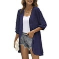 thumbnail image 2 of Cárdigan para mujer Cárdigans de otoño Sólido Manga tres cuartos Kimono Suelto Gasa Cubrir Blusa informal Tops Odeerbi ODB-5, 2 of 9