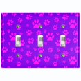 thumbnail image 1 of Metal Light Switch Plate Cover Puppy Dog Paw Prints Neon Purple DOG029, 1 of 13