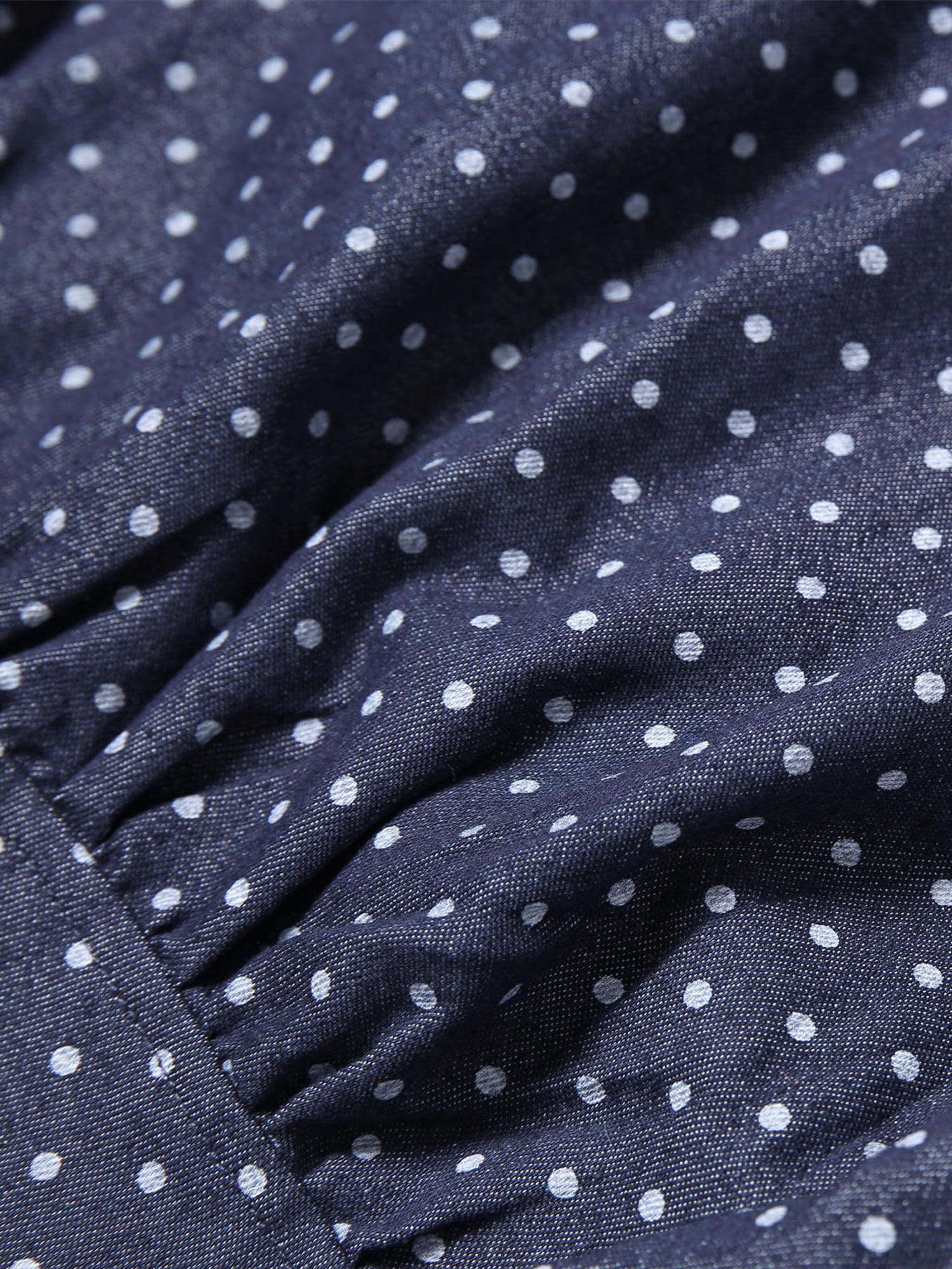 DARING DIVA Polka Dots Pattern Suspender Mini Overall Dress Skirt L Dark Blue-Dots