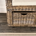 thumbnail image 6 of Palermo 34.50" 2 Drawer Wicker Storage Bench, Gray, 6 of 6