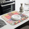 thumbnail image 3 of Pioneer Flower Floral Print Pattern Dish Drying Mat for Kitchen 1 Pack, Ultra Absorbent Microfiber Dishes Drainer Mats,16"x18", 3 of 6