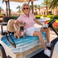 thumbnail image 3 of Golf Cart Seat Covers for 2 Seater,Blue Coastal Beach Soft Microfiber Cart Seat Towel Blanket,Summer Nautical Oil Painting Absorbent Breathable Non Slip Bench Seats Protector for Golf Course 51"x31", 3 of 9