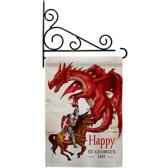 Angeleno Heritage GS130299-BO-03 13 x 18.5 in. St. Georges Day Garden Flag Set for Interests Fantasy Double-Sided Decorative Vertical Flags & House Decoration Banner Yard Gift