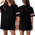thumbnail image 2 of V Neck Football Jerseys for Men Women Sport Athletic Fitness T-Shirts Unisex Plain Casual Blank Tops Classic Workout Shirts Black XL, 2 of 7