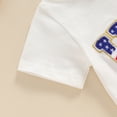thumbnail image 6 of BemeyourBBs Toddler 4th of July USA Tee Shirts Baby Girl Boy Fourth of July Short Sleeve Letter Embroidery Tops T-Shirts, 6 of 8