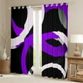 thumbnail image 2 of Erosebridal Geometric Round Curtains Pack of 2 (52Wx63L),Black Purple Curtains for Living Room,Abstract Artwork Blackout Curtains Set of 2 (52Wx63L),Circle Room Decor, 2 of 6