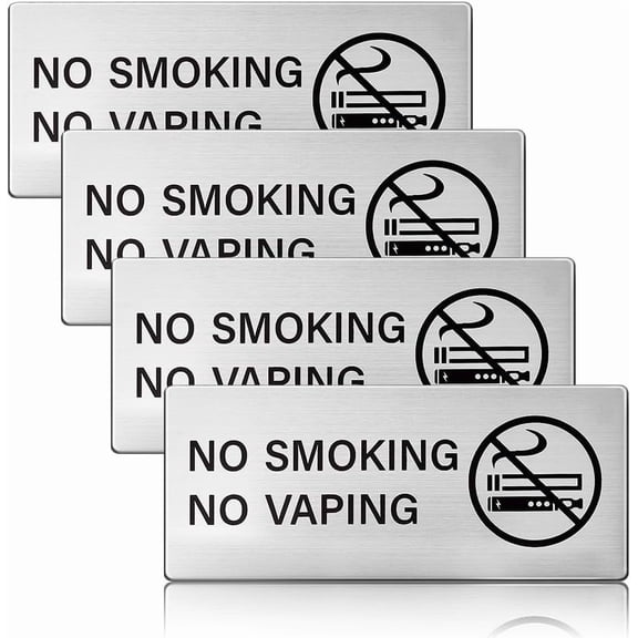 No Smoking Sign Self Adhesive Stainless Steel No Vaping Signs