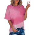 thumbnail image 2 of T-Shirts Shirts For Women Sevevn Women's Fashion Printed T-Shirt Short Sleeves Blouse Round Neck Casual Tops, 2 of 7