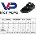 thumbnail image 5 of VICT POPU Womens Sandals Adjustable Double Buckle Strap Waterproof EVA Flat Slides，MAPLE LEAF BLACK,Sizes 10, 5 of 6