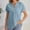 #Blue, variant on DPTALR George Women's Cotton Casual V-Neck Short Sleeve Solid Color Shirt Blouse With Pockets,Blue,Size XL