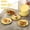 Yellow#322, variant on 10 Piece Plastic Snack Plates Set for Fruit, Nuts and Appetizers, Small Reusable Dessert Plates for Everyday Use, Parties and Family Gatherings
