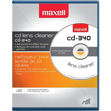 CD Laser Lens Cleaner Disc with Microfiber Brushes and Instructions from