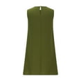 thumbnail image 5 of Summer Saving Wycnly Womens Dresses Beach Loose Lightweight Swing Tank Midi Sundress with Pocket Summer Solid Round Neck Sleeveless Formal Knee-Length Dress Army Green m, 5 of 7