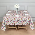 thumbnail image 3 of Red Strawberry Plants Leaf White Pattern Square Tablecloth,Waterproof Square Table Cover,Wipeable Spillproof Washable Table Cover for Home Kitchen Party Decor 42"X42"(107x107cm), 3 of 6