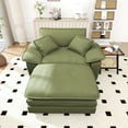 thumbnail image 2 of Lunale Oversized Lounge Chair & Ottoman Set - 48" Cloud Corduroy Accent Armchair for Modern Living/Bedroom, Green Corduroy, 2 of 9