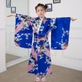 thumbnail image 6 of vnanda Bright Colored Kimono Girls Traditional Kimono Pajama Set Vibrant Colors Floral Peacock Print Easy to Wear Comfortable Kimono Kimono Robe, 6 of 8