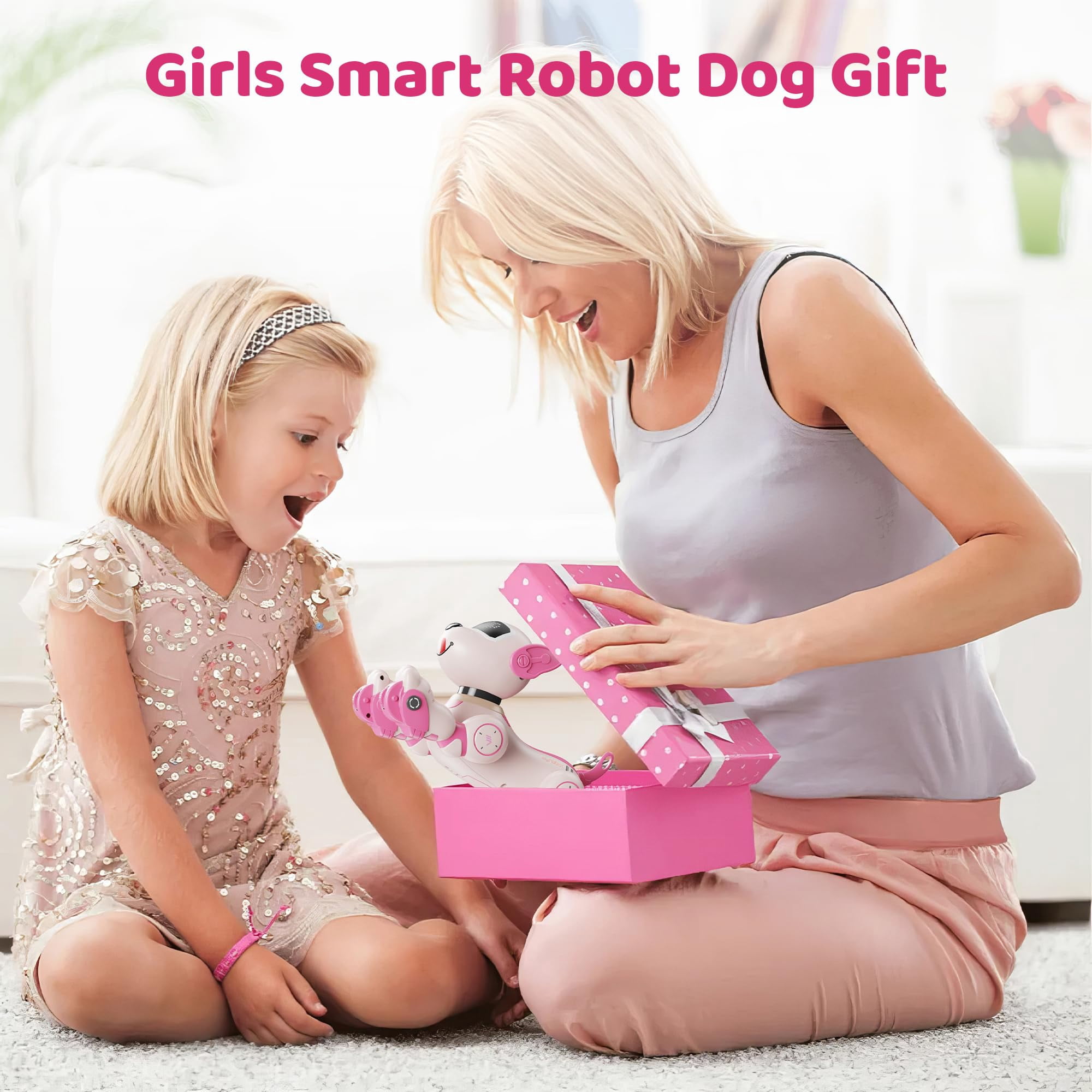 Robot Dog Toy, RC Interactive Robotic Dog with Voice Control & Touch Sensor, Smart Programmable Puppy for Kids Age Groups 8-12 Christmas Birthday Gifts