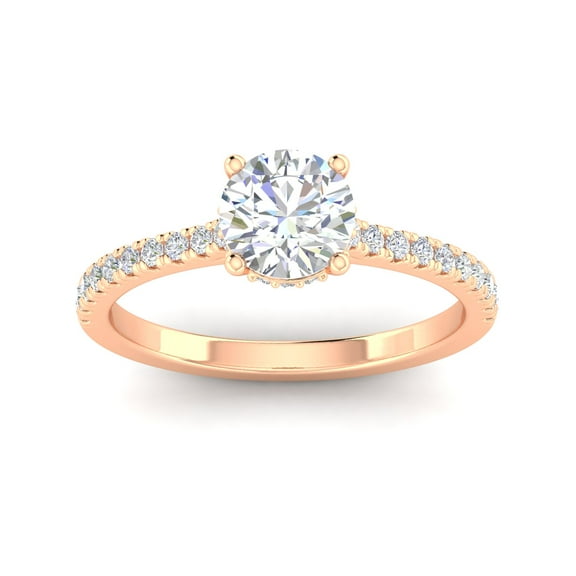 Certified 1 1/4ctw Diamond Halo Engagement Ring in 14k Rose Gold (1 1/4ctw, G-H, I2)
