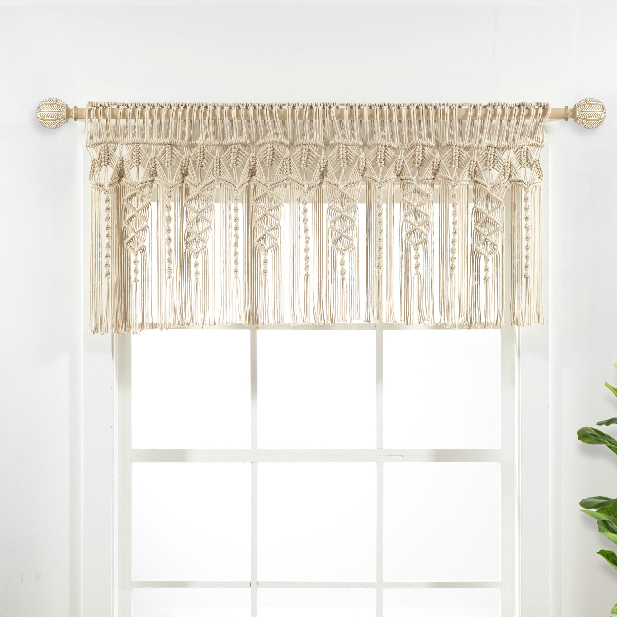 Heritage Lace White SAND DOLLAR Window Valance with Trim 45"Wx15"L 