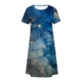 thumbnail image 5 of Robes Maxi pour Femmes 2023 avec Manches Robe d'Été Bohème Imprimée Manches Courtes Robe de Plage Longueur Genou Robe Manches Courtes en Liquidation, 5 of 5