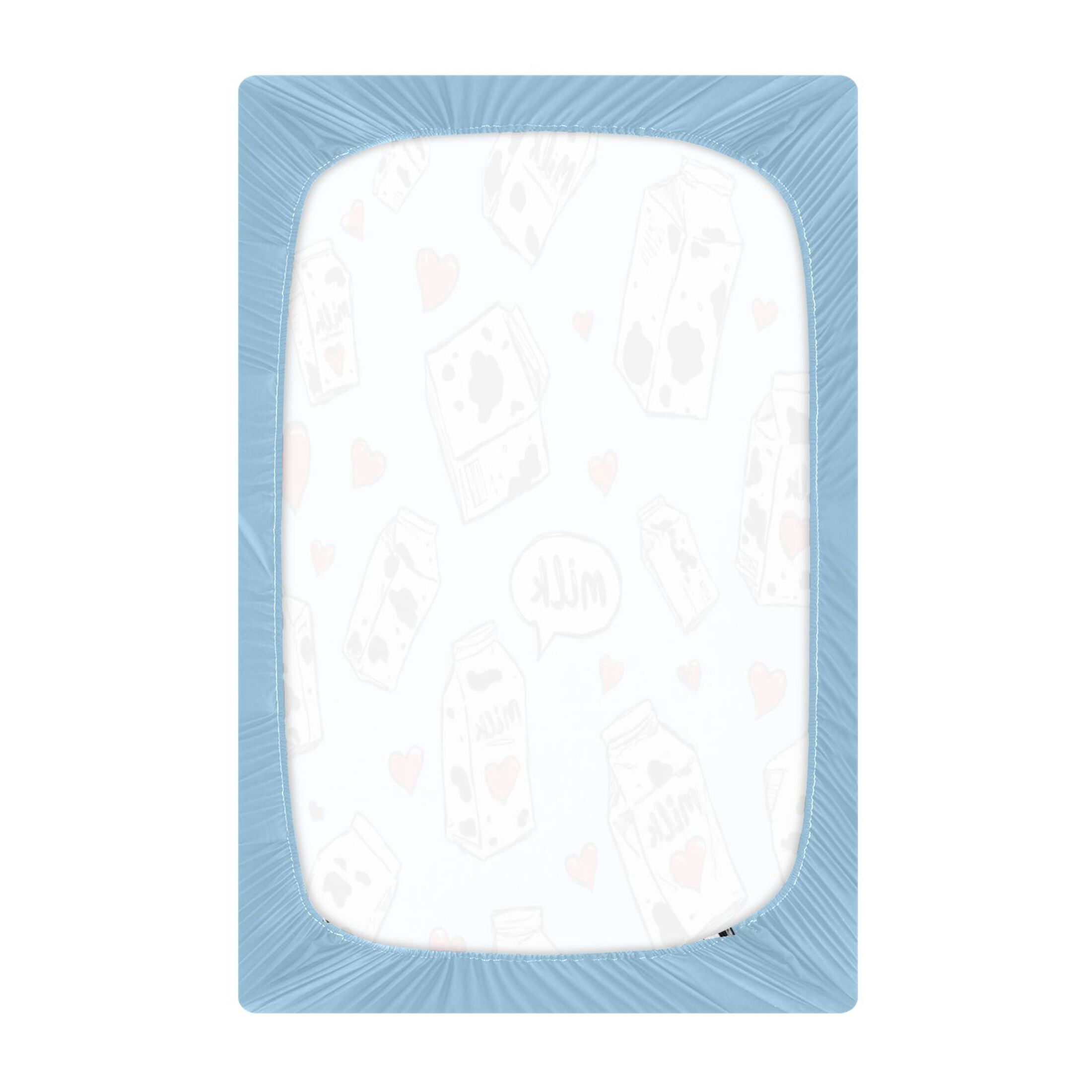 Baby Essentials 52”x 28”- Standard Cotton-like Modal Elastic- Milk Carton Design Crib Sheets for Newborns and Toddlers