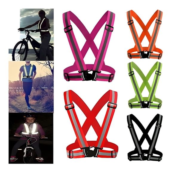 TELOLY Adjustable Safety Security High Visibility Reflective Vest Gear Stripes Jacket