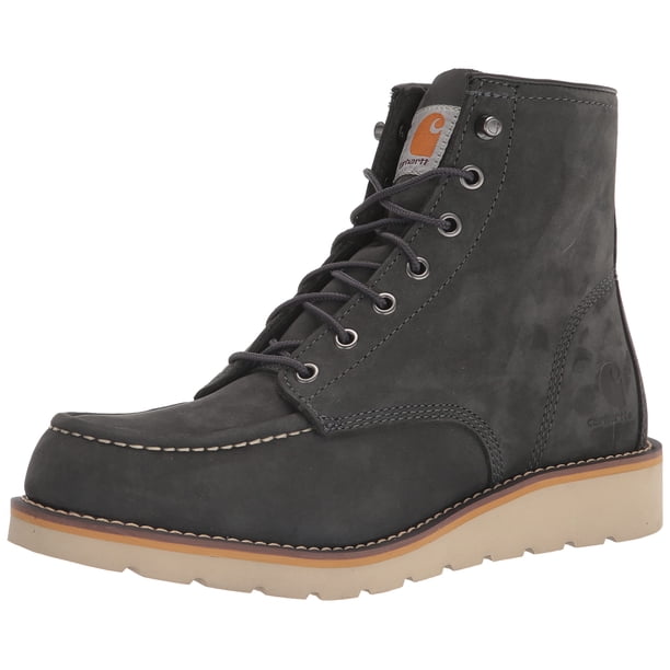 Boot Carhartt para mujer, 6 moc, punta blanda, cuña, tobillo, gris oscuro