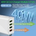 thumbnail image 2 of 4-Port USB Wall Charger, 40W Fast Charge, Wall Multiport Cube Power Adapter for iPhone 15 14 13 12 11 Pro Max XR Xs Max 8, Samsung, Moto, Android Phones, 2 of 7