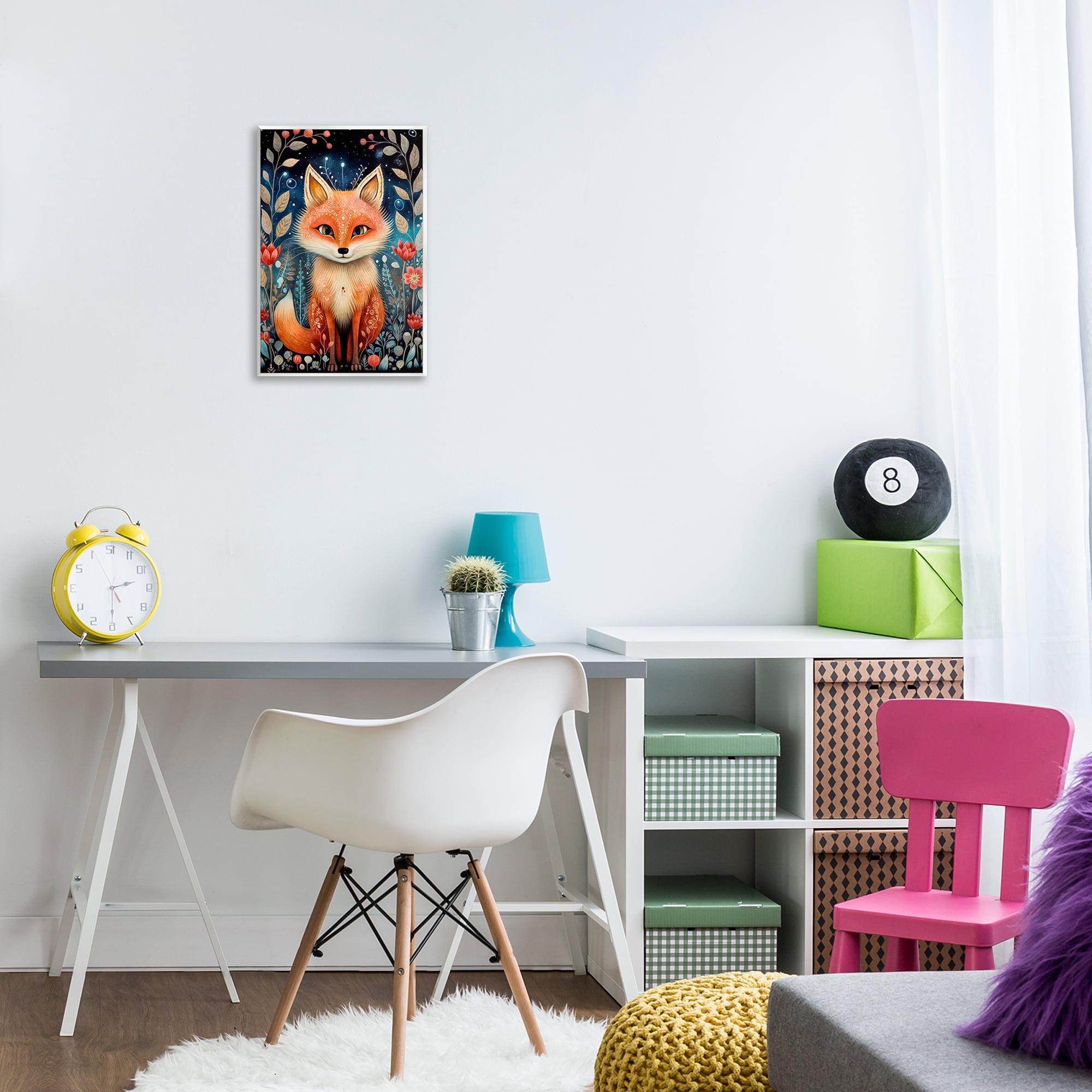 Stupell Industries Woodland Pattern Fox Animals & Insects Painting Unframed Art Print Wall Art, 13 x 19