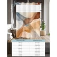 thumbnail image 6 of No Hook Shower Curtain with Snap in Liner,Retro Ombre Blue Brown Waves Waterproof Bath Curtain Double Layers with See Through Top Window,Abstract Water Ripple Seamless Hotel Shower Curtains 72x72in, 6 of 9