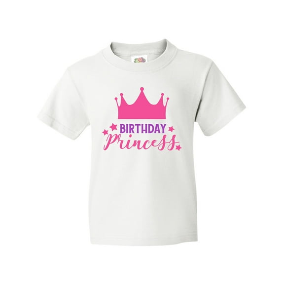 Inktastic Birthday Princess, Little Princess, Crown, Stars Youth T-Shirt